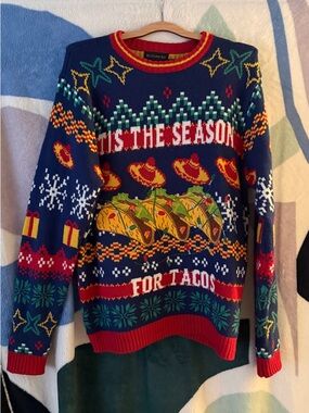 Blizzard Bay Navy 'Tis The Season For Tacos' Crewneck Sweater